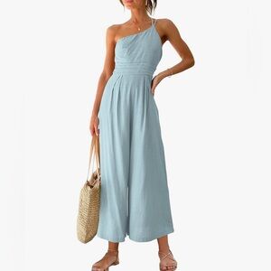 Elegant Light Blue Jumpsuit